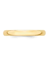 Men's 14K Yellow Gold Millimeter Lightweight Half Round Band