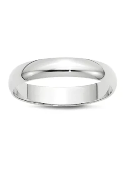 Men's 14K White Gold Millimeter Lightweight Half Round Band