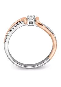 1/5 ct. t.w. Diamond Band Ring 14K White and Rose Gold