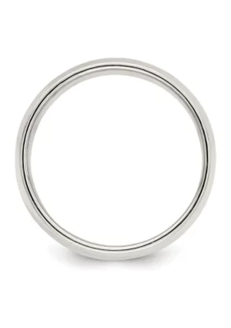 Sterling Silver Millimeter Half Round Milgrain Band