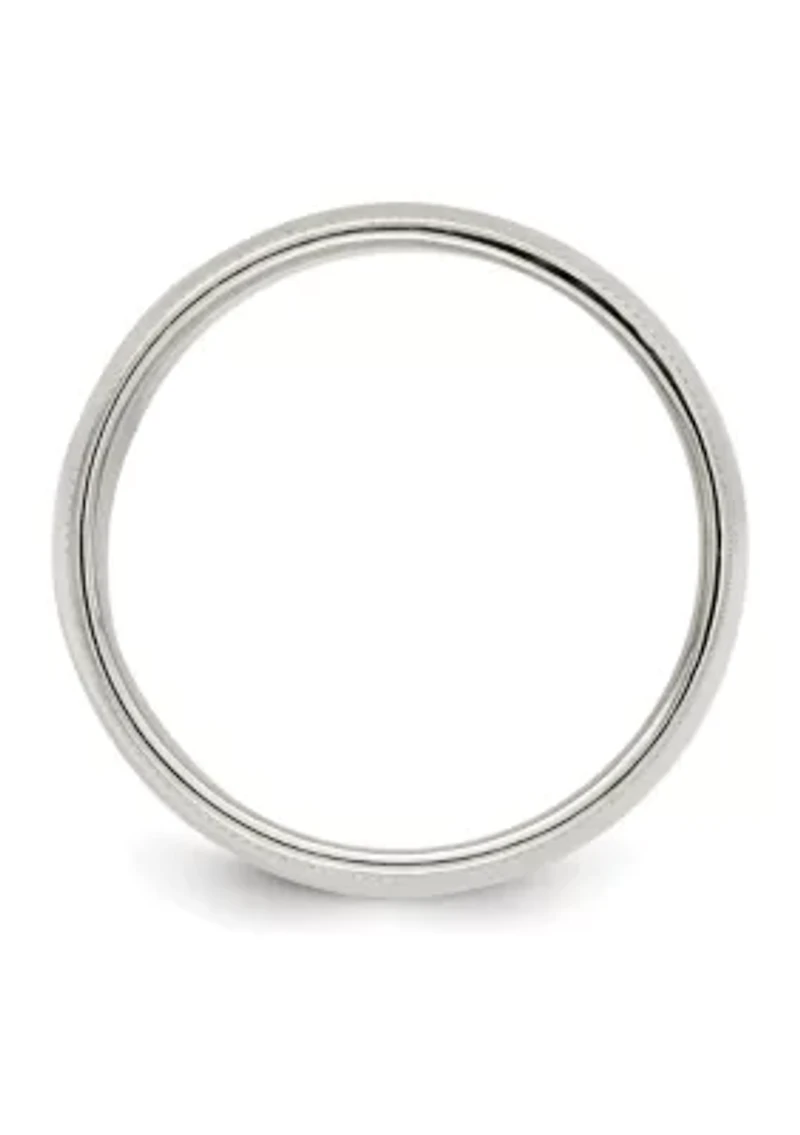 Sterling Silver 9 Millimeter Half Round Milgrain Band