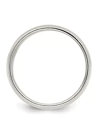 Sterling Silver 9 Millimeter Half Round Milgrain Band