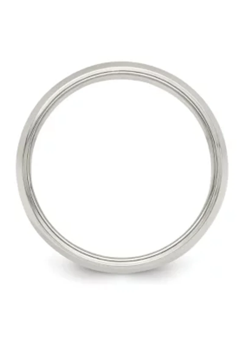 Sterling Silver Half Round Milgrain Band