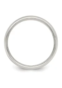 Sterling Silver Half Round Milgrain Band