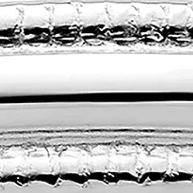 Sterling Silver Rhodium-Plated Half Round Milgrain Band