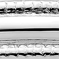 Sterling Silver Rhodium-Plated Half Round Milgrain Band