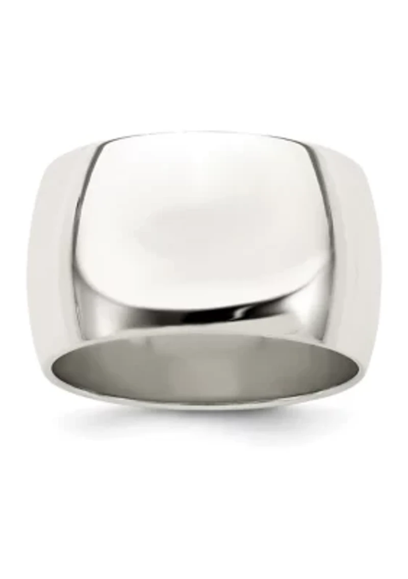 Sterling Silver 12 Millimeter Half Round Band