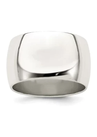 Sterling Silver 12 Millimeter Half Round Band