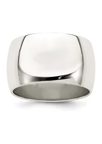 Sterling Silver 12 Millimeter Half Round Band