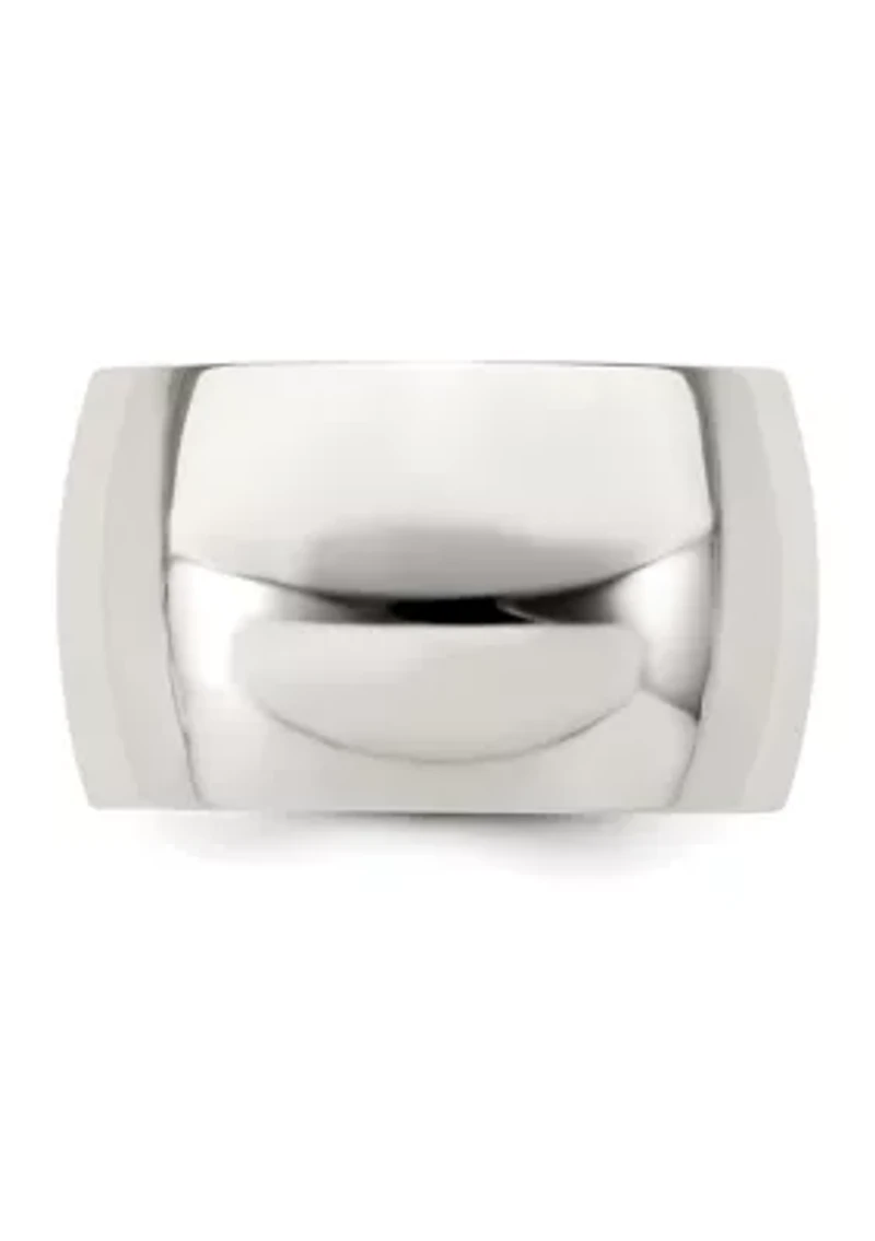 Sterling Silver 12 Millimeter Half Round Band