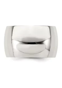 Sterling Silver 12 Millimeter Half Round Band