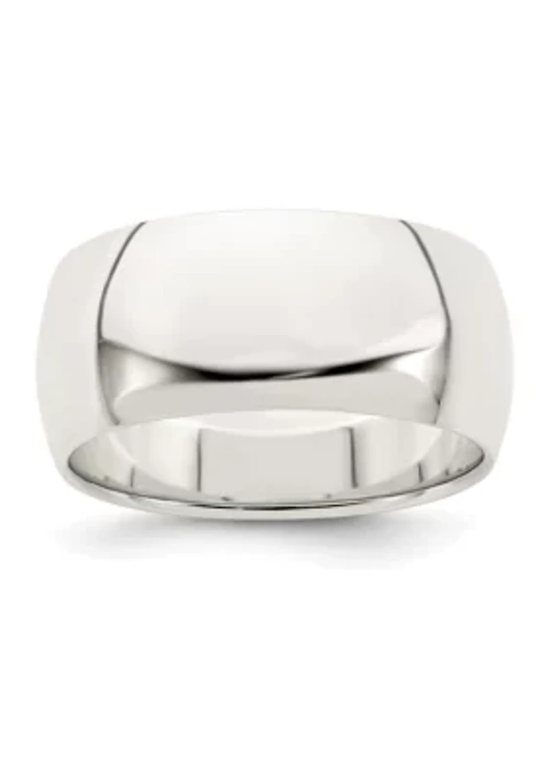 Sterling Silver 9 Millimeter Half-Round Band