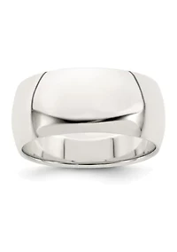 Sterling Silver 9 Millimeter Half-Round Band