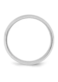 Sterling Silver Rhodium-Plated Half-Round Band