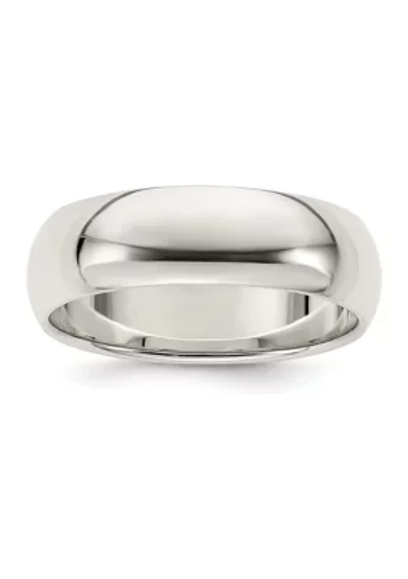 Sterling Silver Half-Round Band