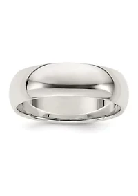 Sterling Silver Half-Round Band