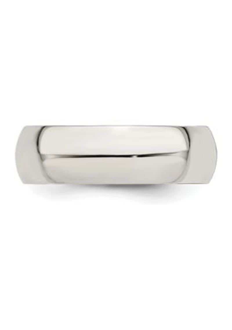 Sterling Silver Half-Round Band