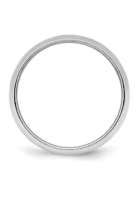 Sterling Silver Rhodium-plated 6 Millimeter Half-Round Band