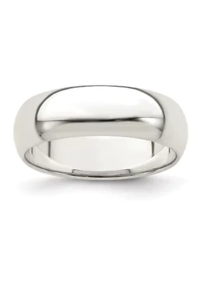 Sterling Silver Half-Round Band