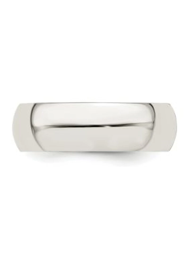 Sterling Silver Half-Round Band