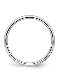 Sterling Silver Rhodium-Plated Half-Round Band