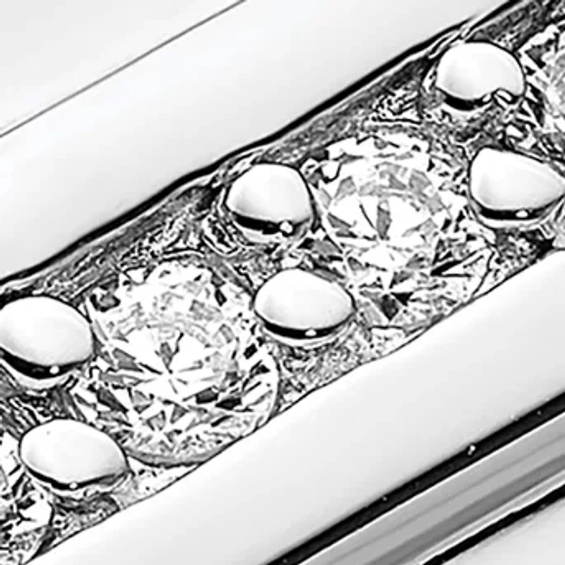 Sterling Silver Rhodium-Plated Fancy Cubic Zirconia Ring