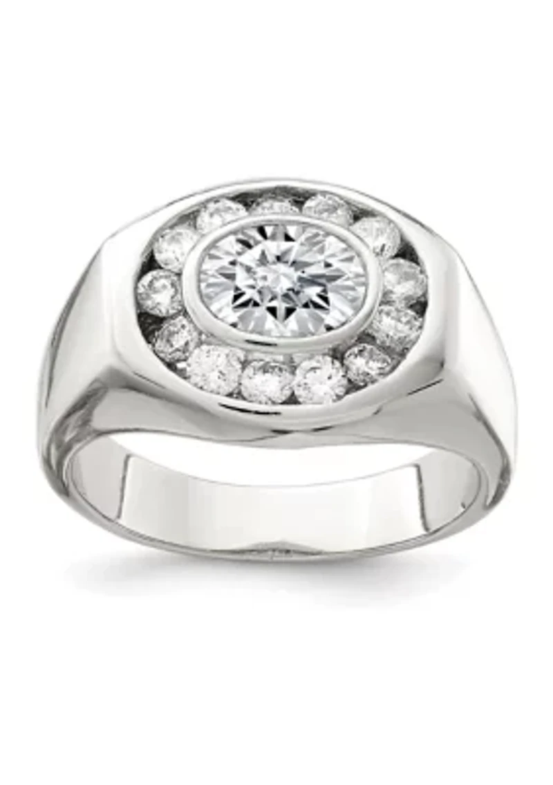 Men's Sterling Silver Cubic Zirconia Ring