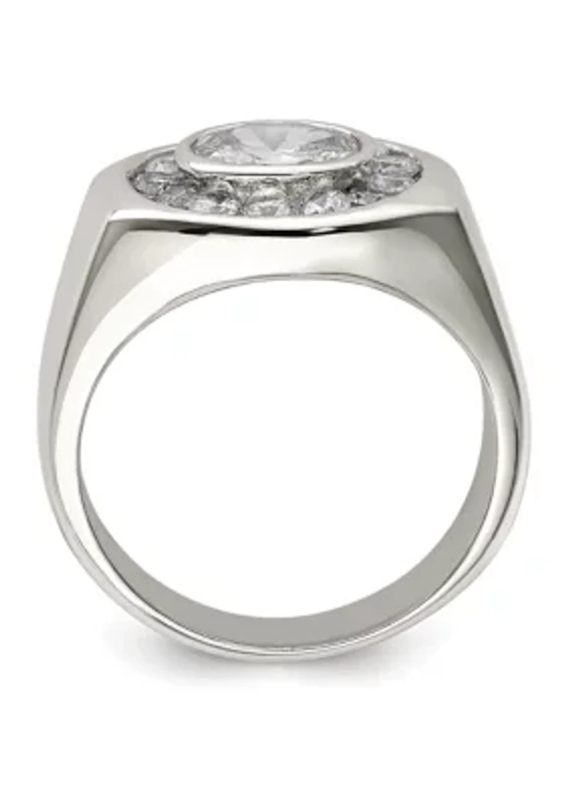 Men's Sterling Silver Cubic Zirconia Ring