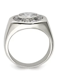 Men's Sterling Silver Cubic Zirconia Ring