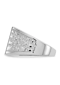 Men's Sterling Silver Rhodium-Plated Onyx Ring