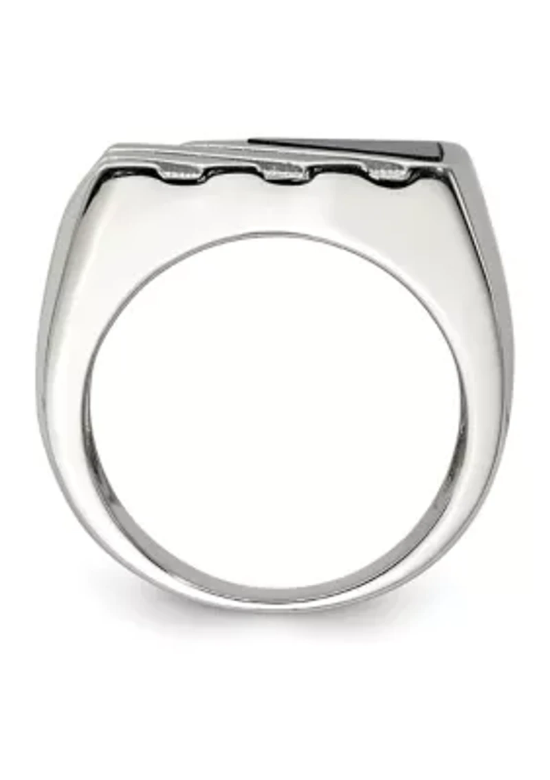 Men's Sterling Silver Onyx Ring