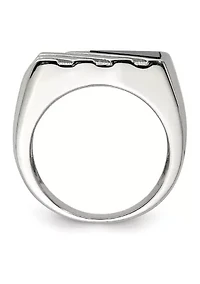 Men's Sterling Silver Onyx Ring