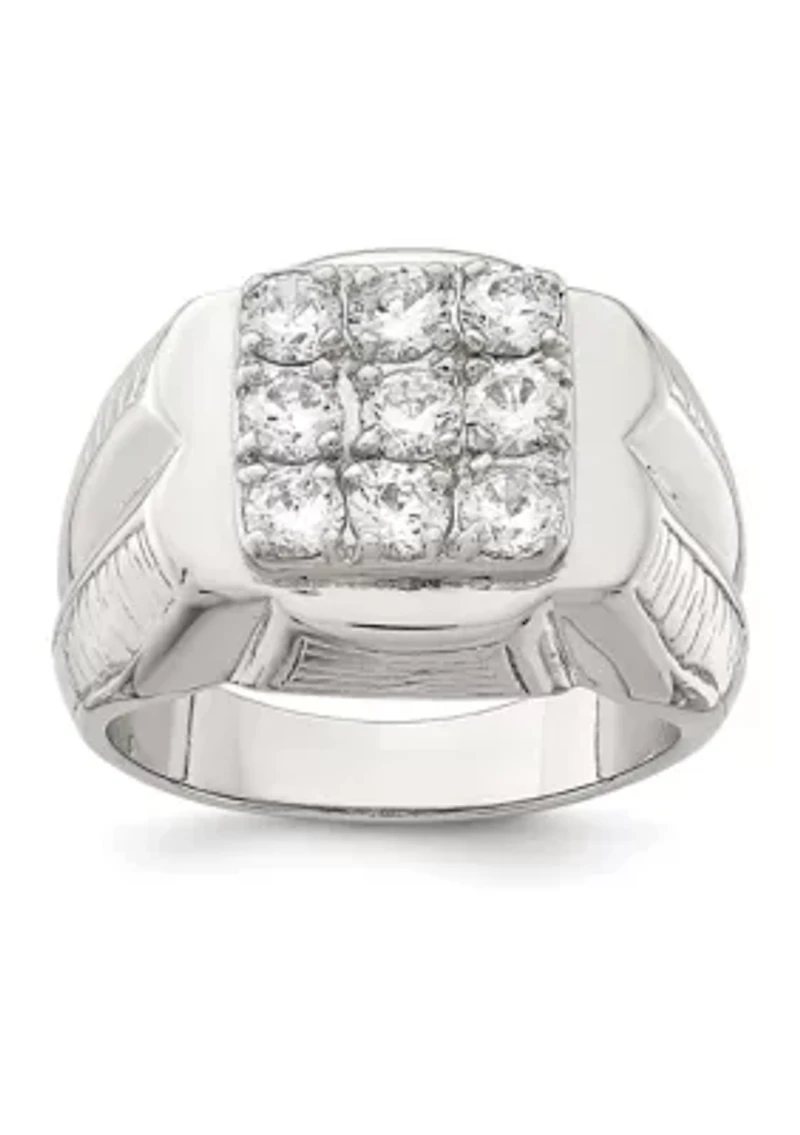 Men's Sterling Silver Cubic Zirconia Ring