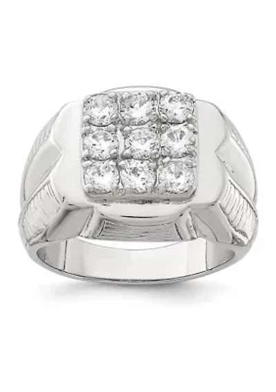 Men's Sterling Silver Cubic Zirconia Ring