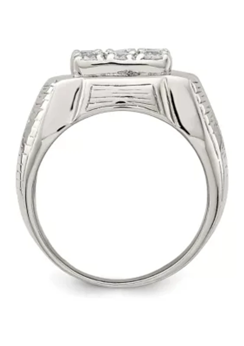 Men's Sterling Silver Cubic Zirconia Ring
