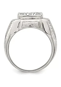 Men's Sterling Silver Cubic Zirconia Ring