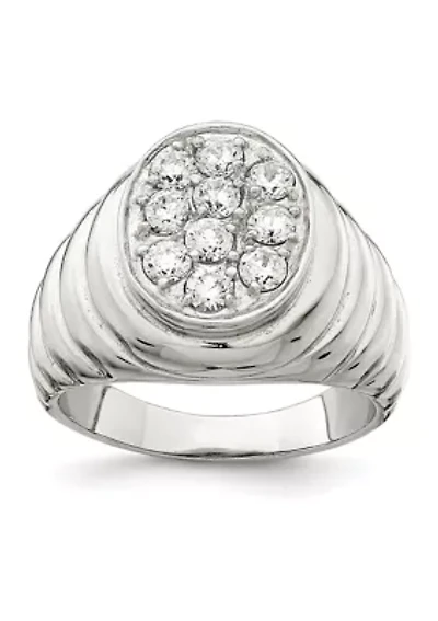 Men's Sterling Silver Cubic Zirconia Ring