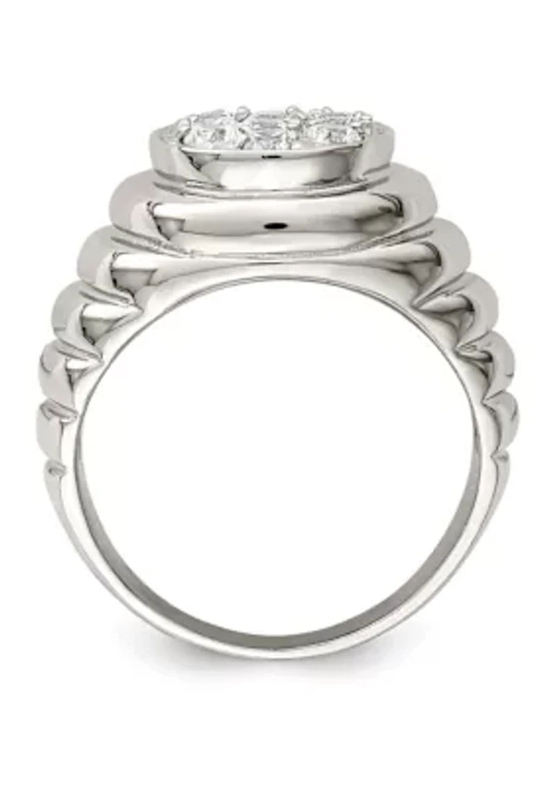Men's Sterling Silver Cubic Zirconia Ring