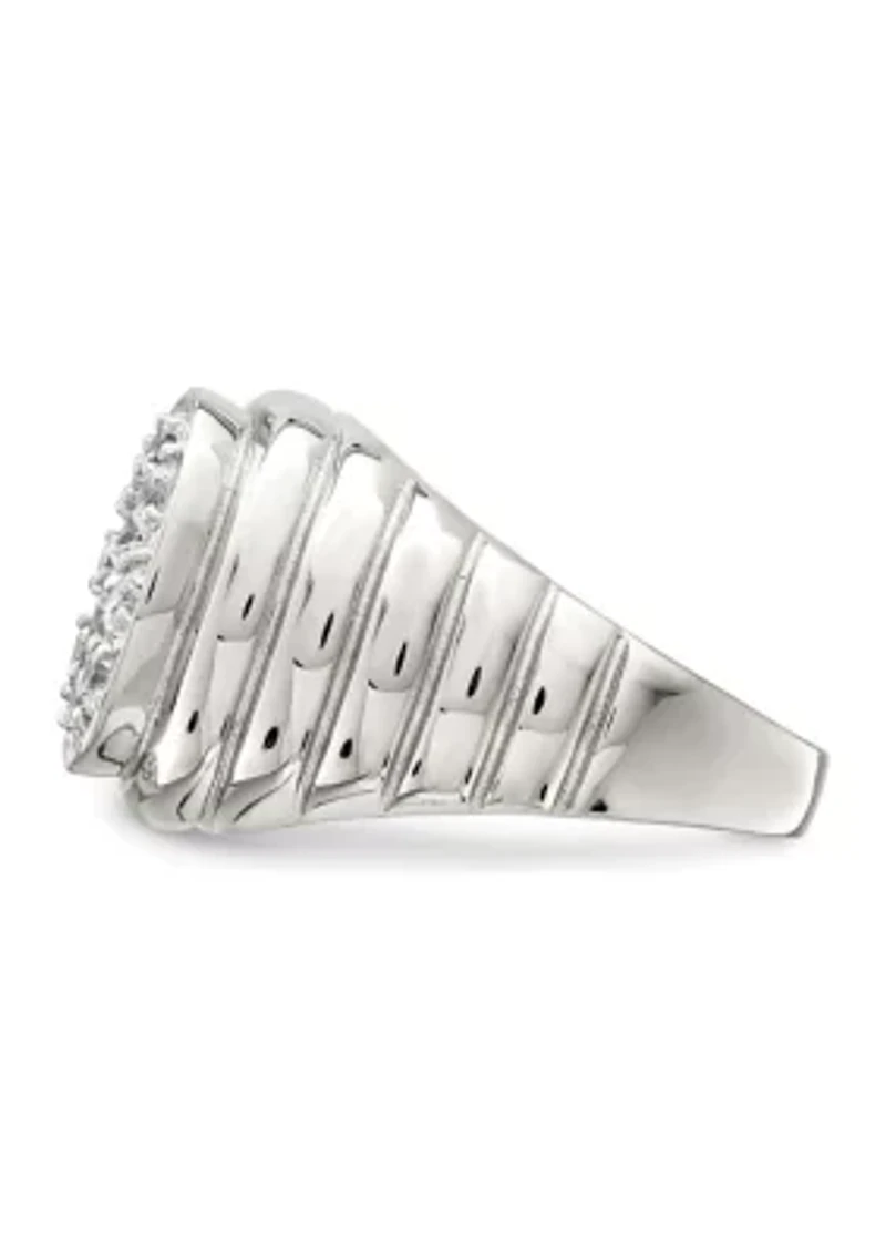 Men's Sterling Silver Cubic Zirconia Ring