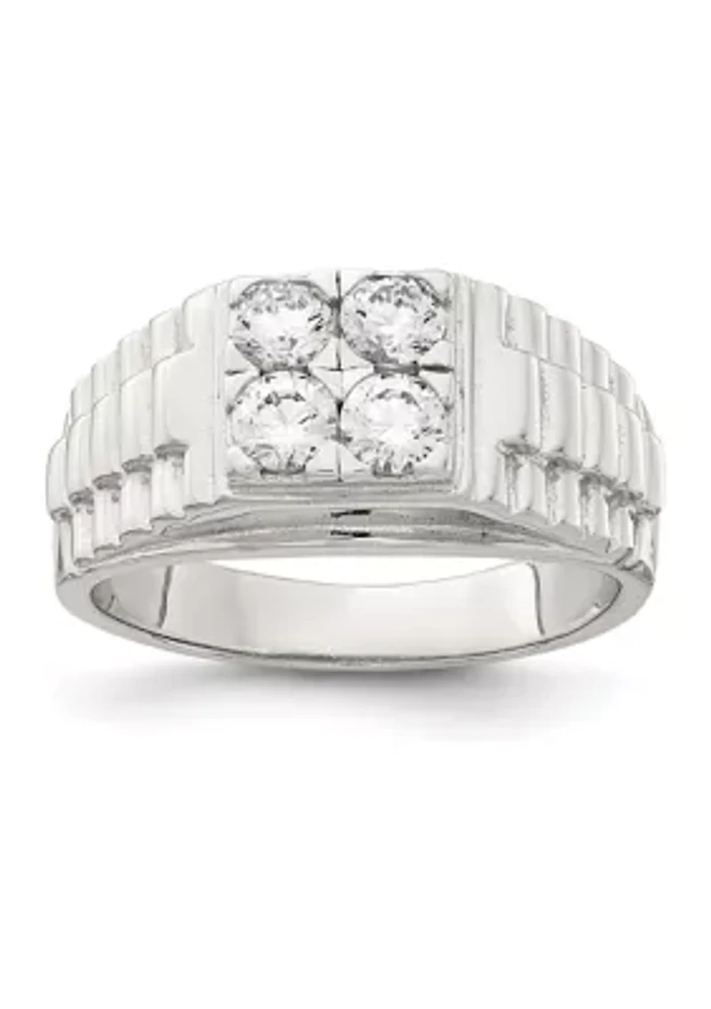Men's Sterling Silver Cubic Zirconia Ring