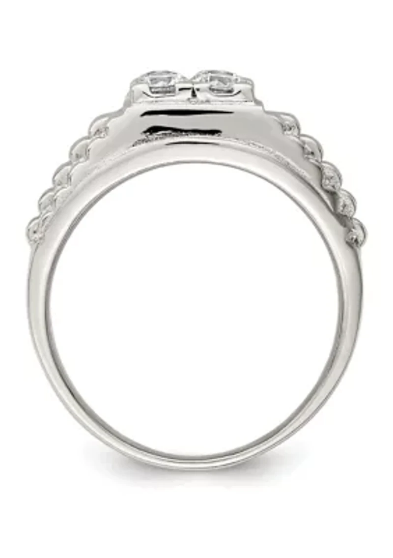 Men's Sterling Silver Cubic Zirconia Ring