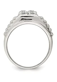 Men's Sterling Silver Cubic Zirconia Ring