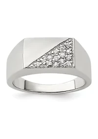 Men's Sterling Silver Cubic Zirconia Ring