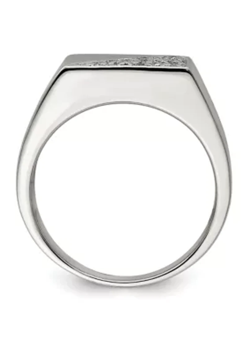 Men's Sterling Silver Cubic Zirconia Ring