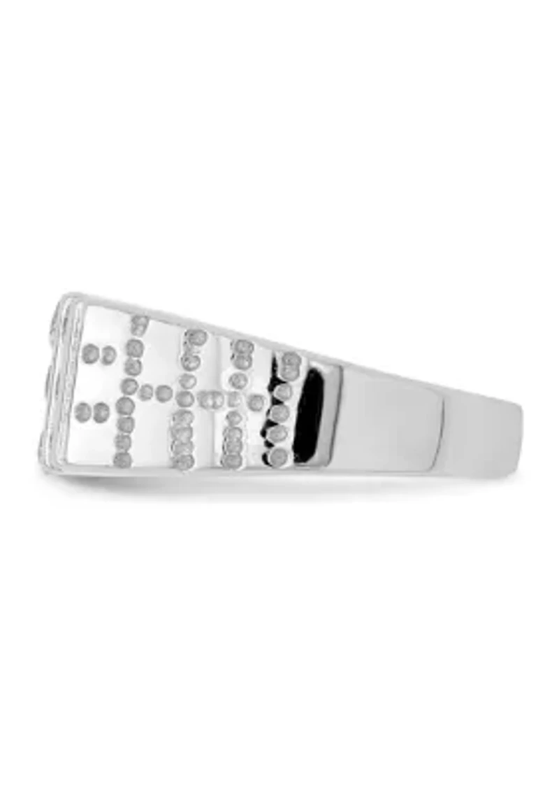 Men's Sterling Silver Rhodium-Plated Cubic Zirconia Ring