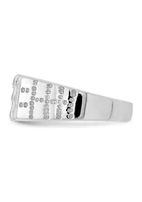 Men's Sterling Silver Rhodium-Plated Cubic Zirconia Ring