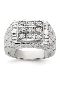 Men's Sterling Silver Cubic Zirconia Ring