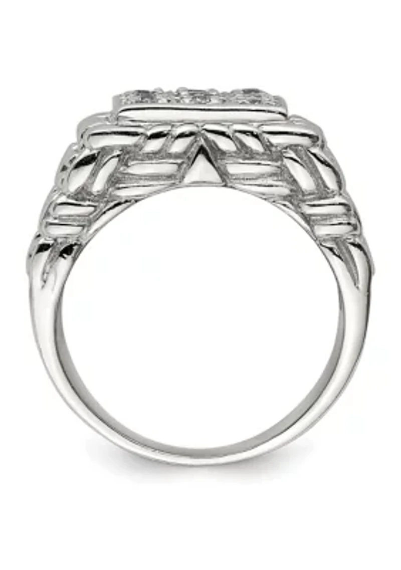 Men's Sterling Silver Cubic Zirconia Ring