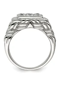 Men's Sterling Silver Cubic Zirconia Ring