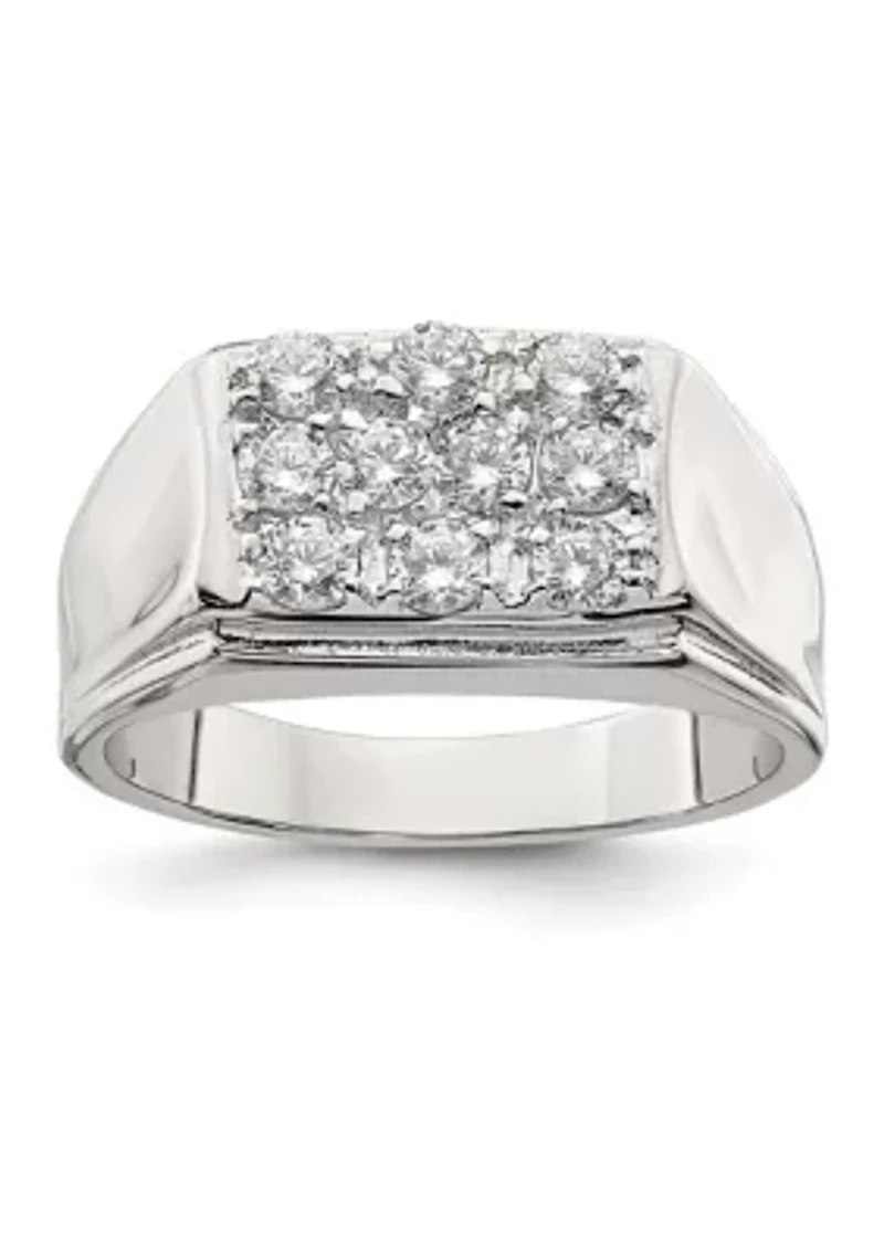 Men's Sterling Silver Cubic Zirconia Ring